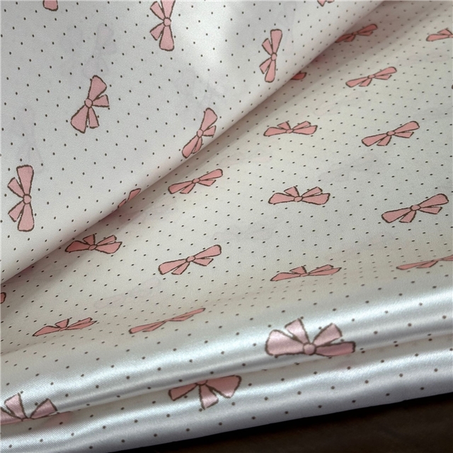 polyester butterfly knot polka dot Satin fabric