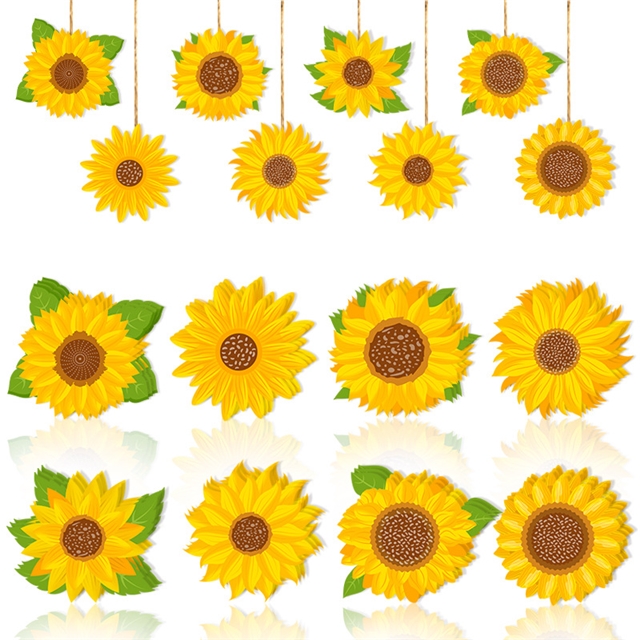 Sunflower themed decorative card pendant