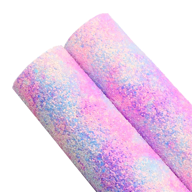 synthetic leather color tie dye chunky glitter big small sequins mixed faux leather