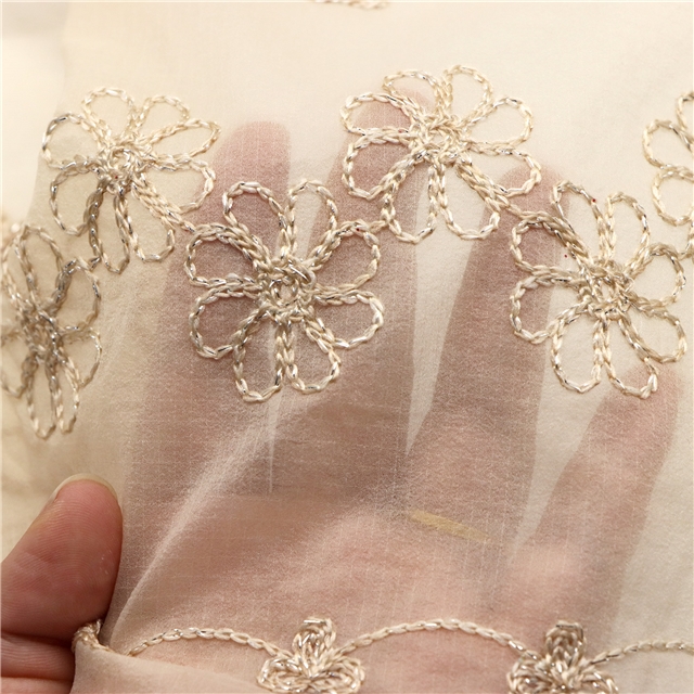 Jacquard embroidered snow yarn fabric