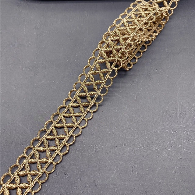 gold and silver thread double sided gold thread embroidery hollow lace