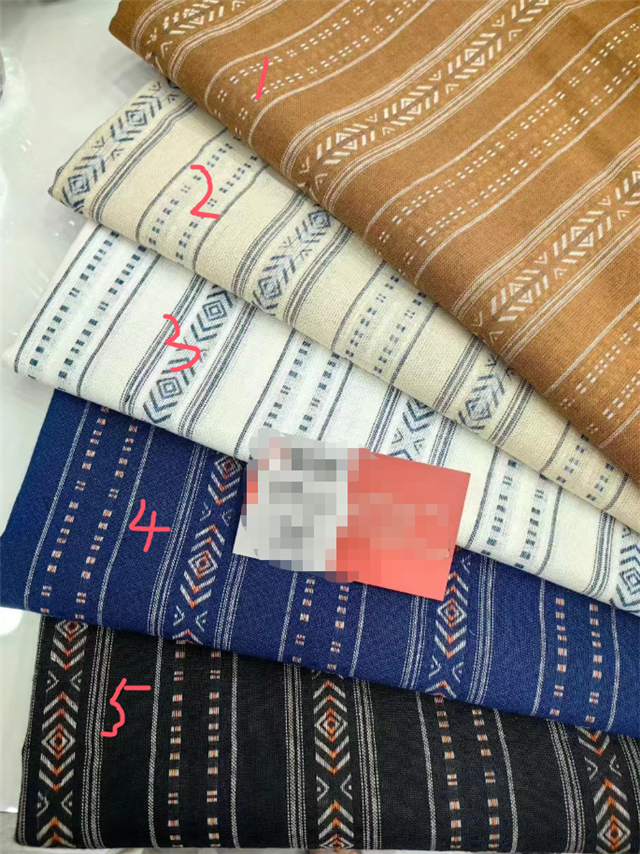 ethnic style geometric stripe color woven jacquard fabric