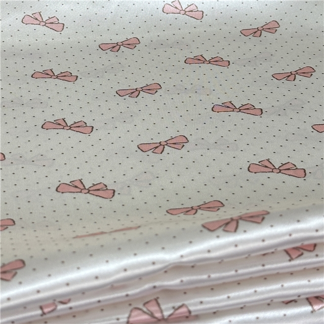 polyester butterfly knot polka dot Satin fabric