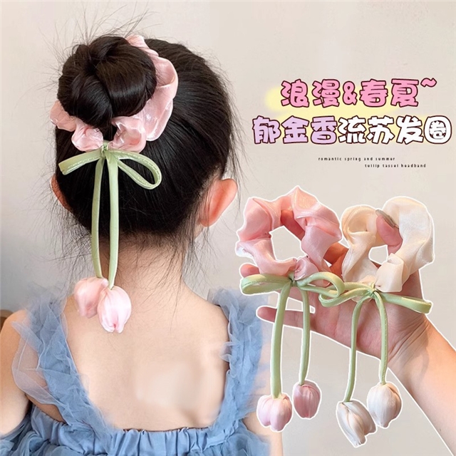 tulip flower large intestine hair ring