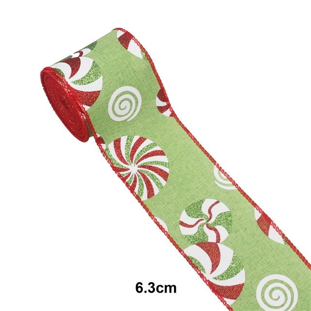 faux linen christmas powder candy imitation hemp edge iron ribbon