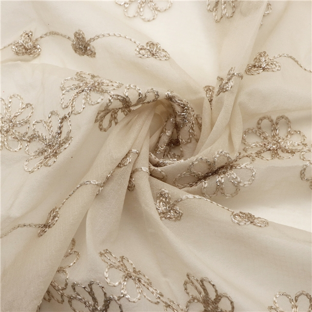 Jacquard embroidered snow yarn fabric
