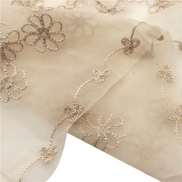 Jacquard embroidered snow yarn fabric