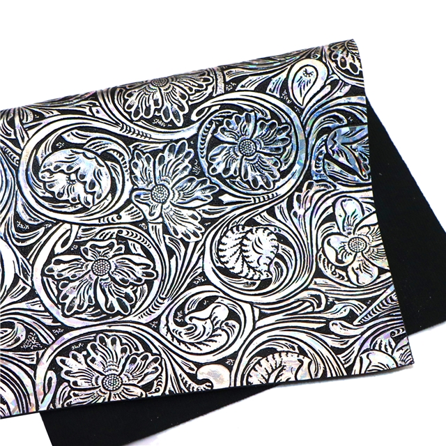 synthetic leather laser bump texture flower faux leather 30*135cm(11.8*53.1