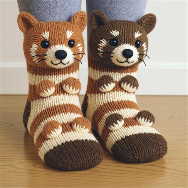 animal series knitted floor socks