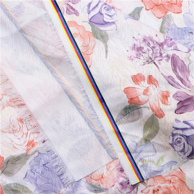flower herringbone pattern twill 100％ polyester fabric