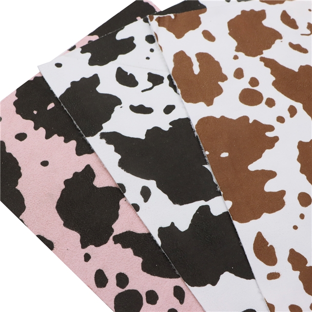 synthetic leather cow pattern faux leather 