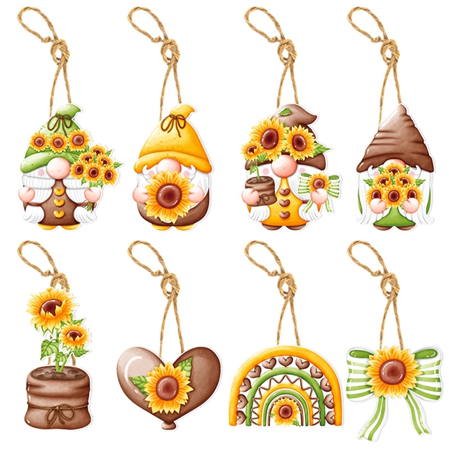 Sunflower themed decorative card pendant