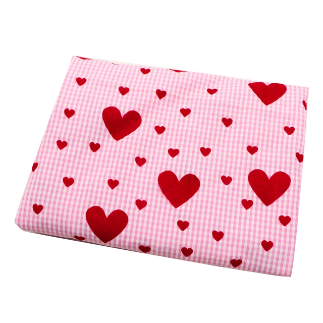 100% polyester velvet heart grid polyester fabric