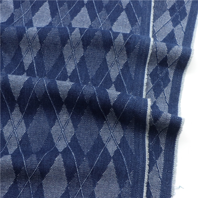 diamond patterned denim fabric