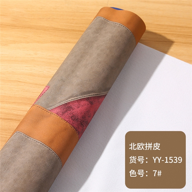 PVC synthetic leather retro splicing contrasting fabric