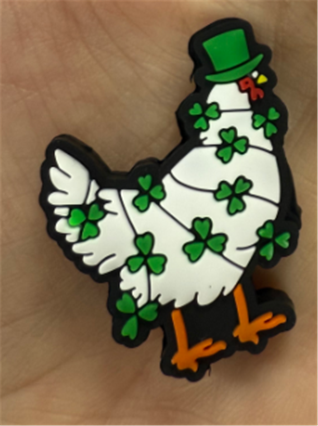 silicone st patricks hen silicone beads