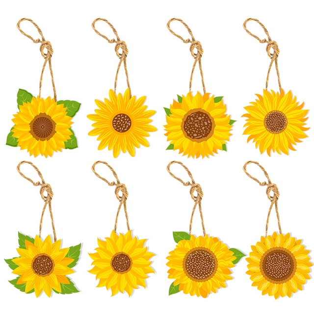 Sunflower themed decorative card pendant