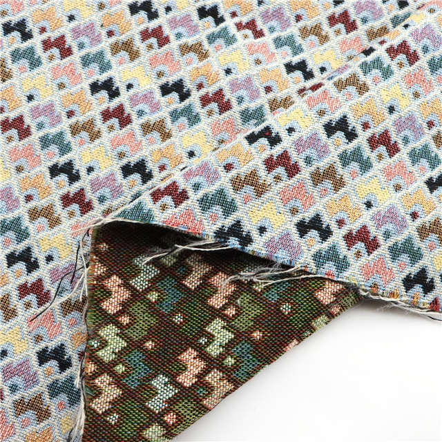 ethnic style geometric diamond patterned jacquard fabric