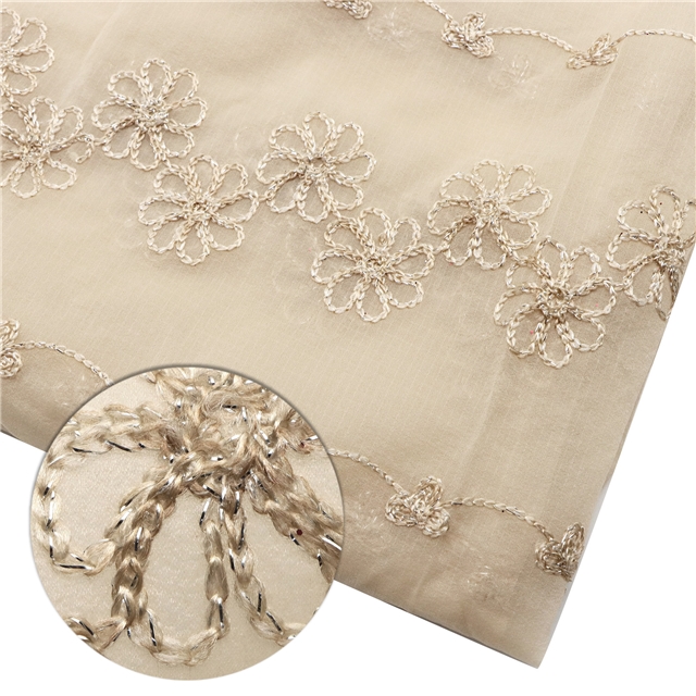Jacquard embroidered snow yarn fabric