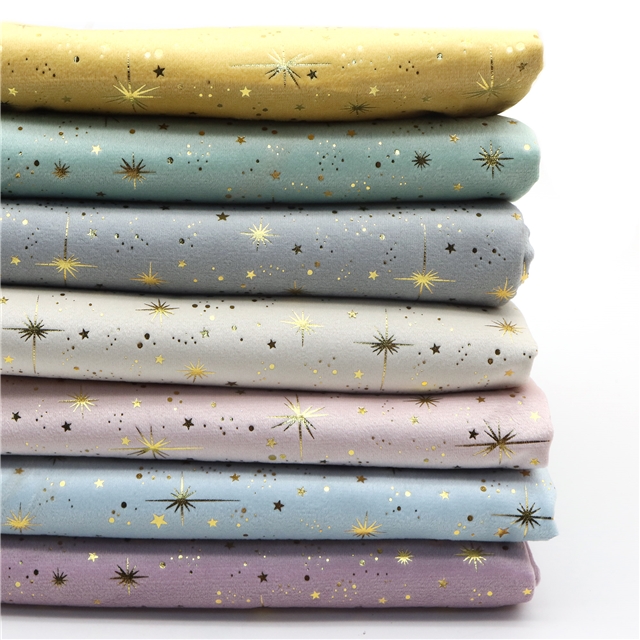 hot stamping dot star short plush fabric