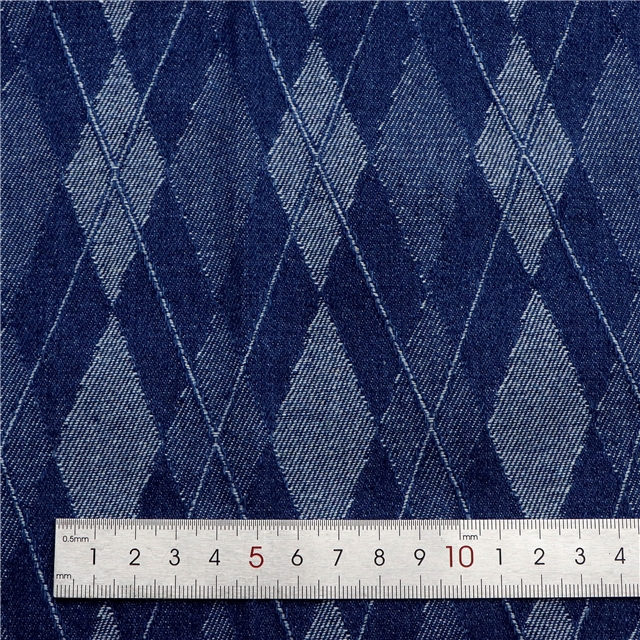 diamond patterned denim fabric