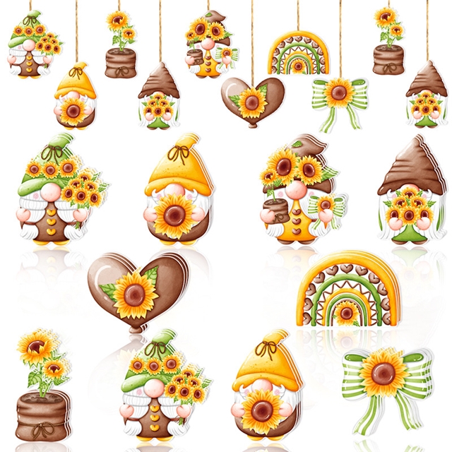 Sunflower themed decorative card pendant