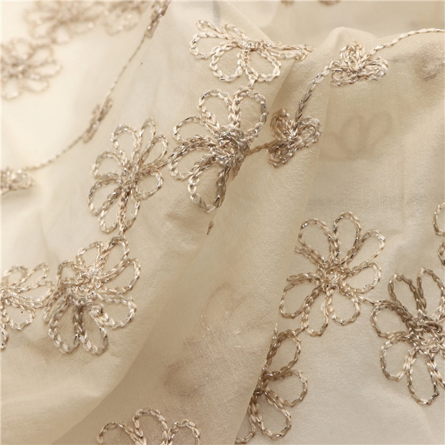Jacquard embroidered snow yarn fabric