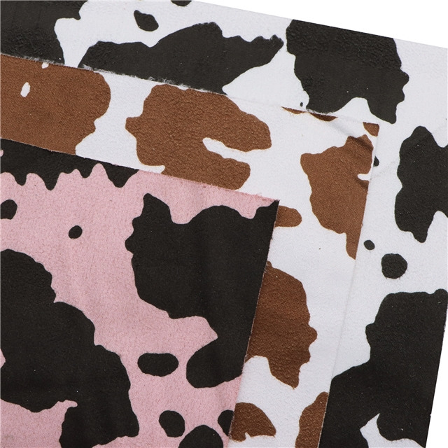 synthetic leather cow pattern faux leather 