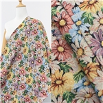 colorful daisy woven jacquard fabric