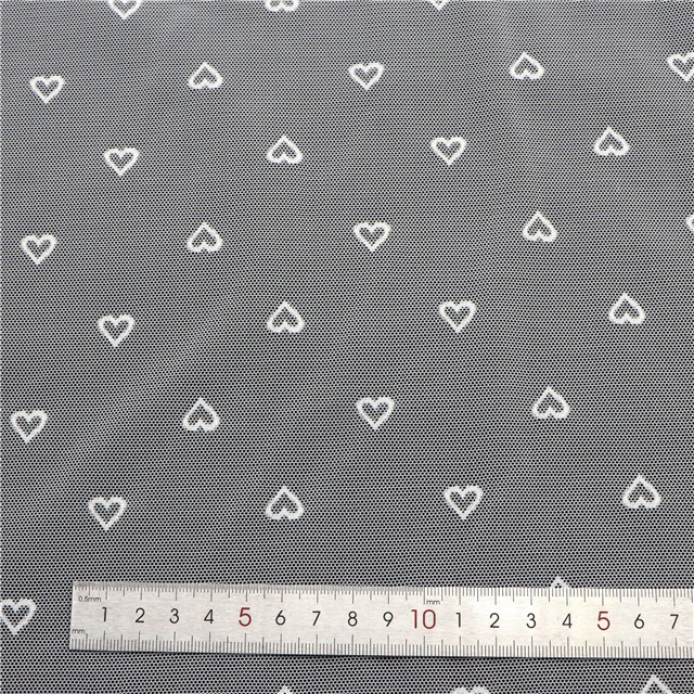 92% brocade and 8% spandex 2 ways cute peach heart white lace jacquard mesh fabric 1#,50*150cm(19.7*59.1