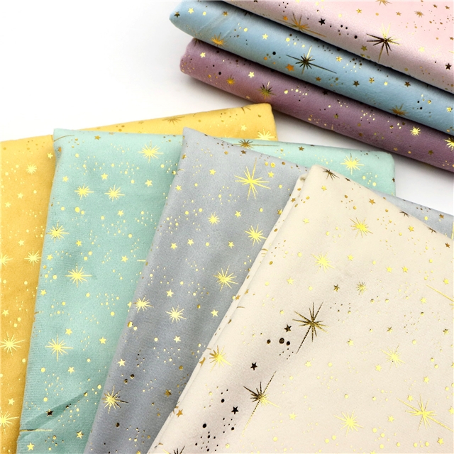 hot stamping dot star short plush fabric