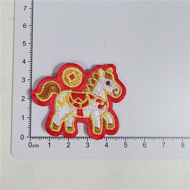 horse year embroidery patch (back without glue)
