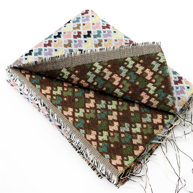 ethnic style geometric diamond patterned jacquard fabric