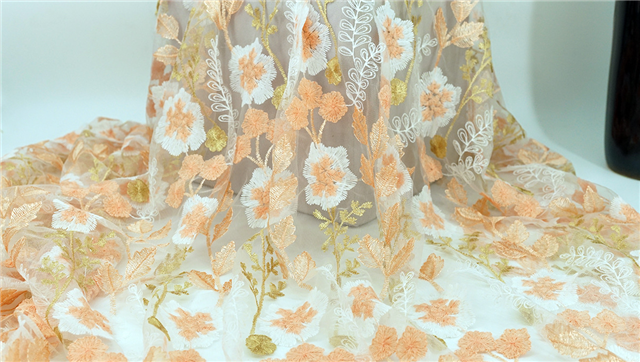 mesh embroidery flower mesh fabric