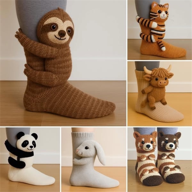 animal series knitted floor socks