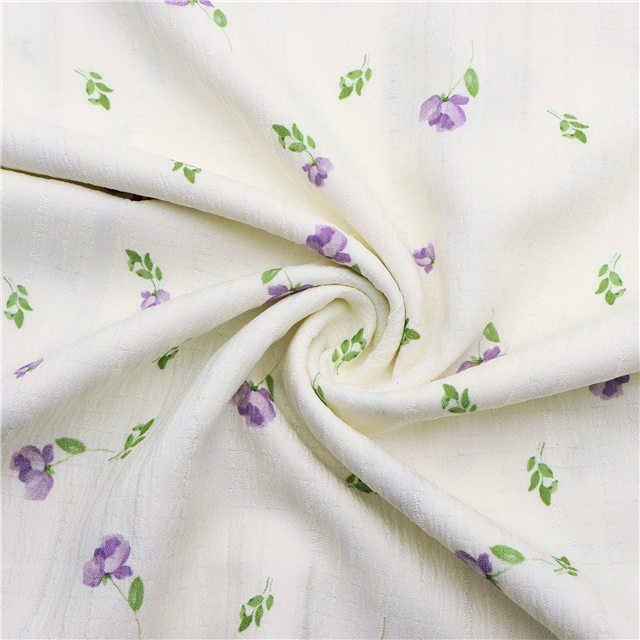 flower plaid striped polyester fabric 5#purple flower,50*150cm(19.7*59.1