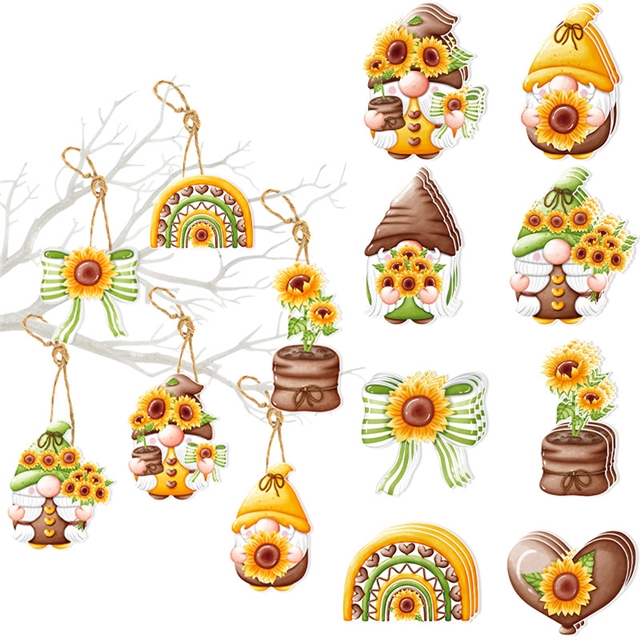 Sunflower themed decorative card pendant