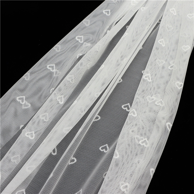 92% brocade and 8% spandex 2 ways cute peach heart white lace jacquard mesh fabric 1#,50*150cm(19.7*59.1