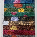 bump texture retro flower faux leather