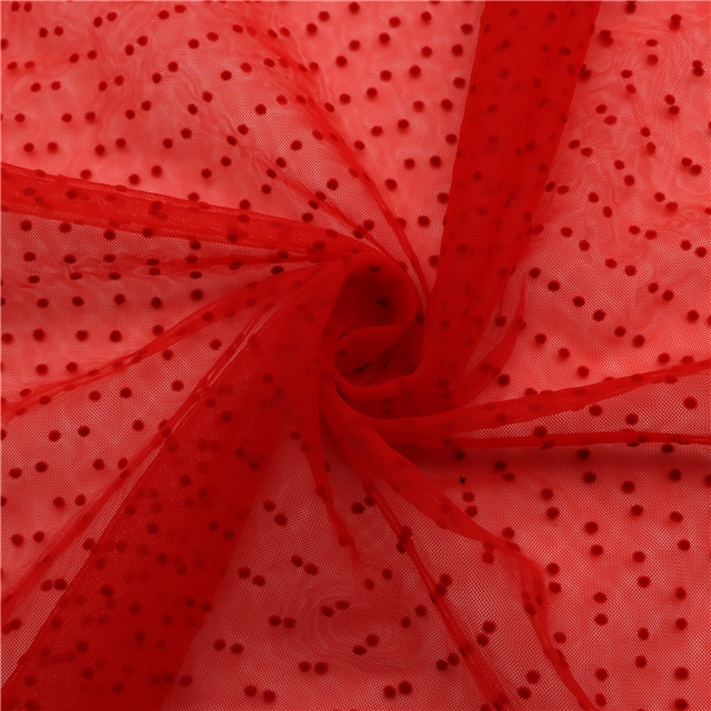 all nylon velvet dots mesh gauze 6# red,50*165cm(19.7*65