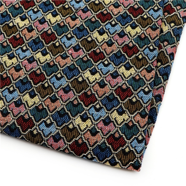 ethnic style geometric diamond patterned jacquard fabric