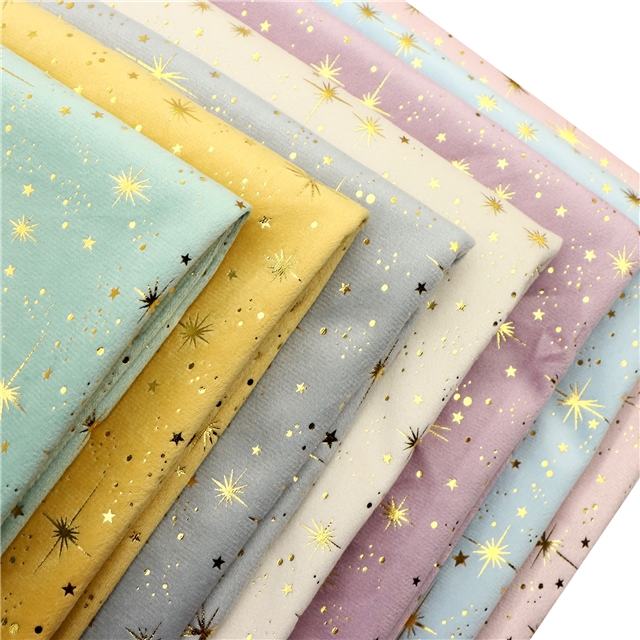 hot stamping dot star short plush fabric