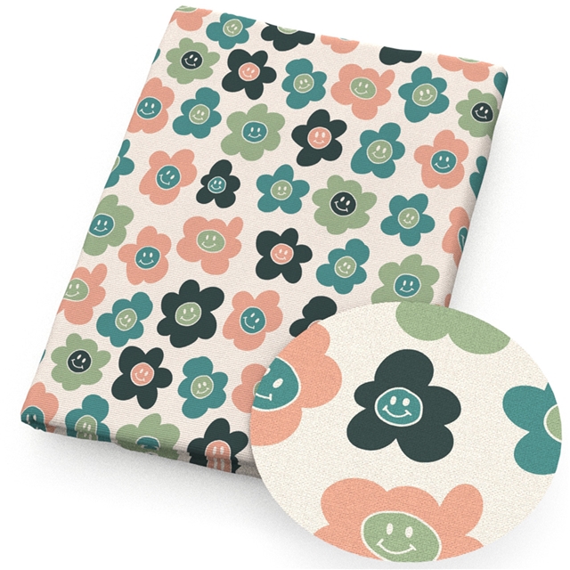 polyester cotton geometry leaves flowers series polyester cotton fabric set (12 pcs/set)