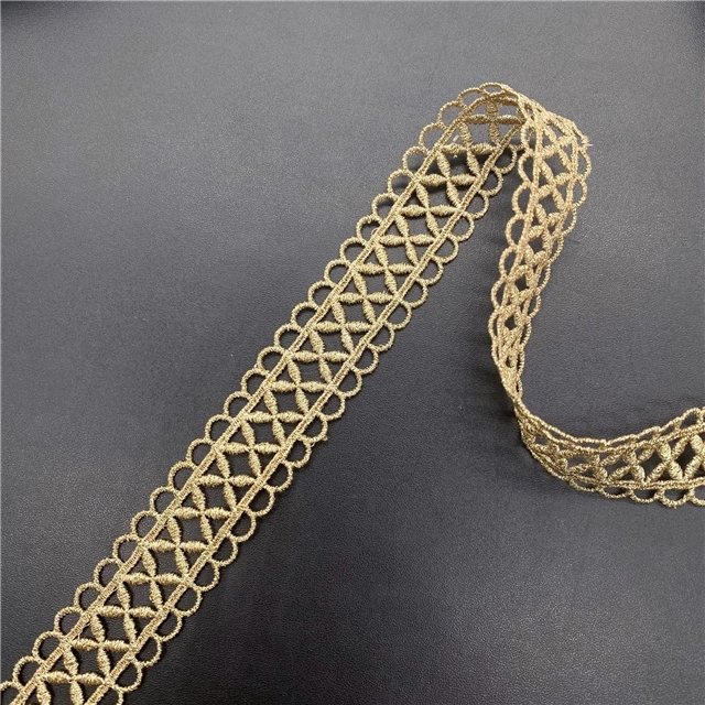 gold and silver thread double sided gold thread embroidery hollow lace