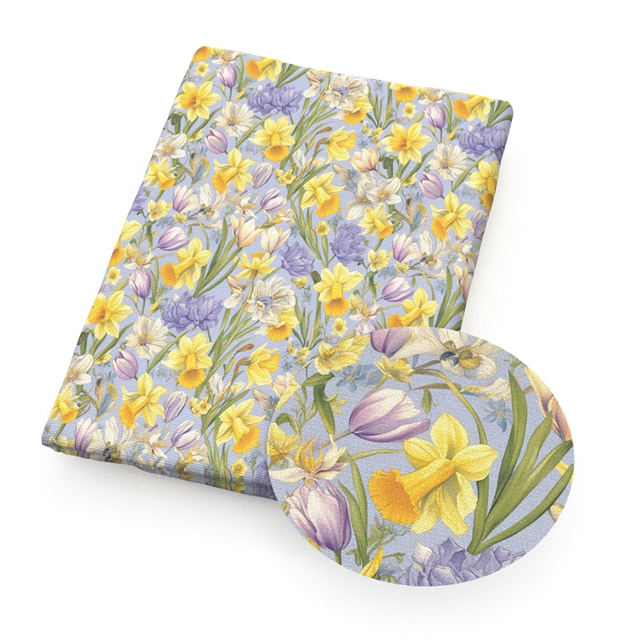 polyester cotton flower series polyester cotton fabric set (5 pcs/set)