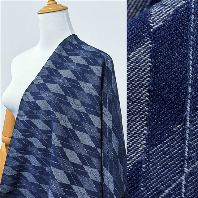 diamond patterned denim fabric