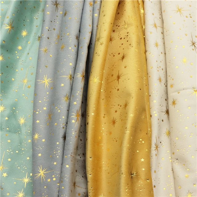 hot stamping dot star short plush fabric