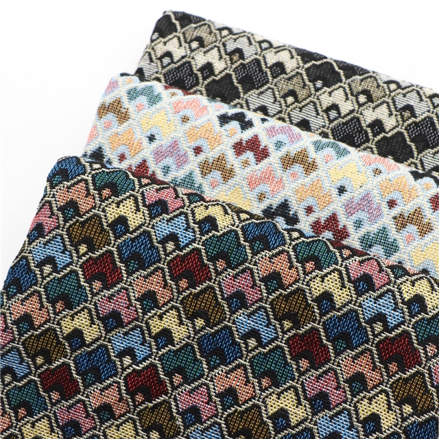 ethnic style geometric diamond patterned jacquard fabric