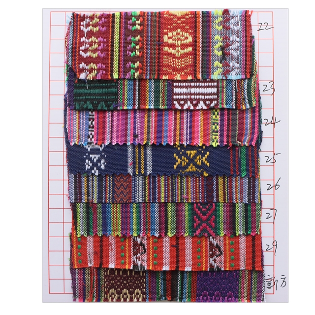 ethnic style series polyester cotton colored weaving fabric