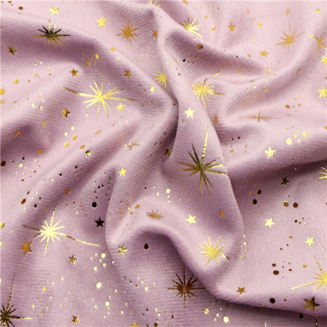 hot stamping dot star short plush fabric